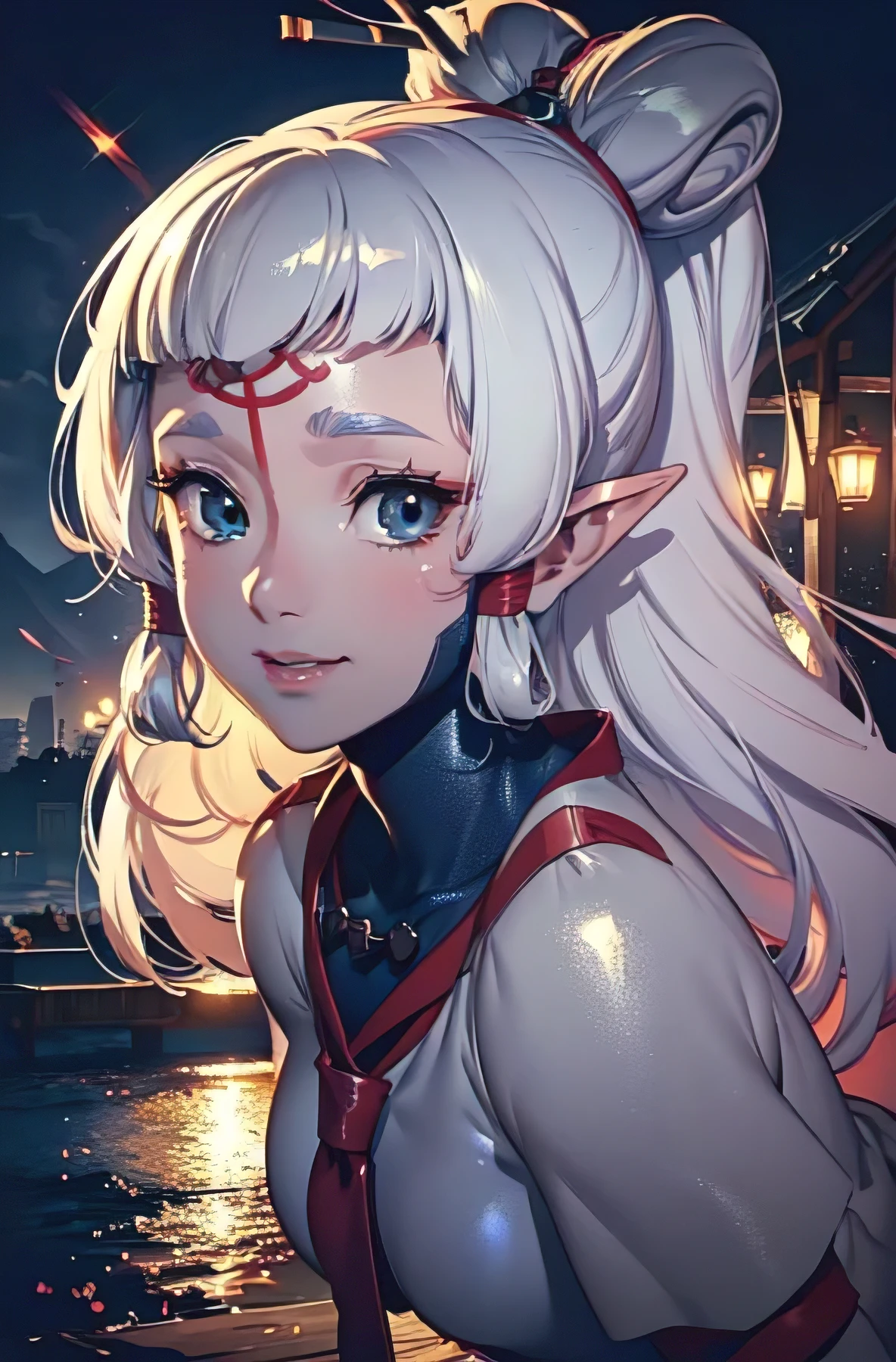 Paya, (masterpiece:1.1), (best quality:1.1), 1girl, Real light and shadow, anime face, 4k, 8k, wallpaper,epic, detail texture, Paya, elf ears, pointy ears, White hair, (blue eyes:1.5), ((((white hair:1.35, long hair)))),intricate eyes,beautiful detailed eyes, (symmetrical eyes,big eyes:1.5,(((lustrous skin:1.5,bright skin: 1.5,skin tanned,shiny skin,very shiny skin,shiny body,plastic glitter skin,exaggerated shiny skin,illuminated skin))),(detailed body,(detailed face)), cute, erotic,boots,necktie,uniform,knee boots,white pantyhose,military uniform,black footwear,red necktie,pencil skirt,white shirt,high ponytail, (Beautiful, small Breasts:1.2), natural breasts, best quality, masterpiece, very aesthetic, dress, jewelry, flower, wedding dress, veil, necklace, elbow gloves, smile, looking at viewer, (dynamic pose:1.0),happy,smile,(centered,scale to fit dimensions,Rule of thirds), highres,sharp focus,(ultra detailed,extremely detailed),(photorealistic artwork:1.37),(extremely detailed CG unity 8k wallpaper),(((vibrant colors,vibrant theme))),(intricate),(masterpiece),(best quality),
