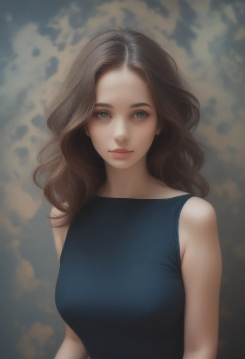 arafed image of a woman with long hair and a black dress, gorgeous digital painting, stunning digital painting, in style of wlop, realistic digital painting, beautiful digital painting, realistic cute girl painting, photorealistic digital painting, beautiful model girl, highly realistic digital art, ultra realistic digital painting, wlop |, beautiful digital artwork, very realistic digital art