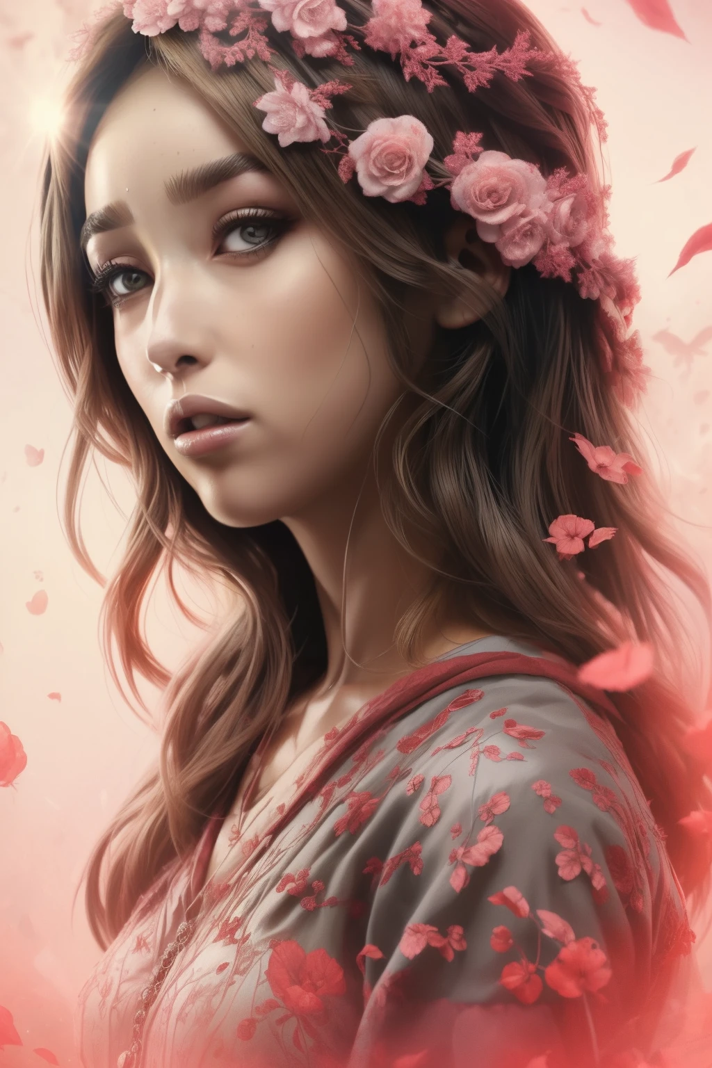 black-red theme, close portrait, cute woman (((Alycia Jasmin Debnam-Carey))), detailing, Art by Alberto Séveso