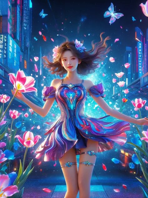 (3d，mechanical feel，cute，ais-scrapyrd 1girl，tulip)，(使用广角镜头拍摄whole body图像:1.9)，(masterpiece:1.1)，(highest quality:1.1)，(hdr:1.0)，...