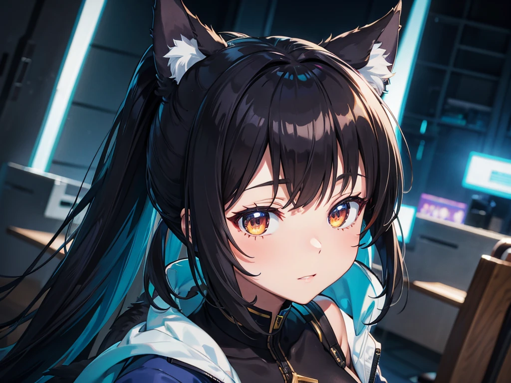 Big Breasts、Cool Girl、Black Hair、High ponytail hairstyle、Close-up of a person wearing a cat ear costume、Character Portrait、Toyism、Nagasawa Ashisaku、Holo Wolf Girl、Holo is a wolf girl、Official character art、Anti-aliasing、Female anthropomorphic wolf、 Anime girl with long hair and red and blue jacket、Character Portraits、Rayonism、By Muqi、Official Character Art、Official character illustration、The Ryuo&#39;s Work is Never Done Art Style、Holo is a wolf girl、full - body artwork、 Anime girl with glasses and backpack standing in front of a red bus、Character Portrait、Neo Geo、By Pu Hua、The Ryuo&#39;s Work is Never Done Art Style、girls frontline cg、From Arknights、Girls Frontline Style、From the Azur Lane video game、