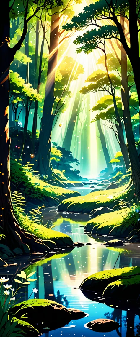 viral anime nature wallpaper in 4k quality, in the style of digital illustration inspired by hayao miyazaki, featuring a serene ...