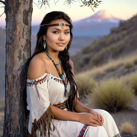 (grainy:0.5), cinematic, beautiful girls 25 year old native american,fantasy,(solo:1.3), detailed eyes, detailed face, detailed ...