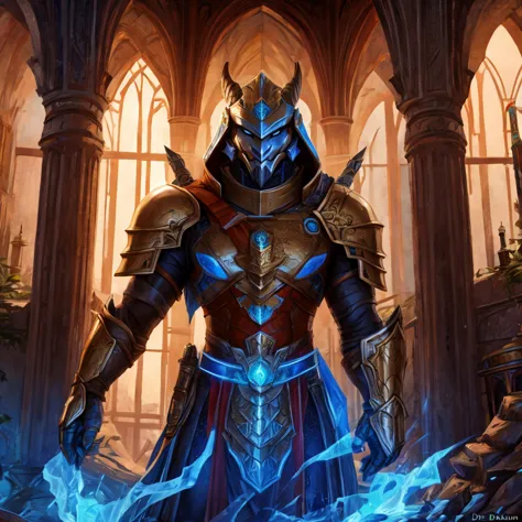 draconian, paladin, detailed front, high resolution, detailed lighting, complete and detailed armor