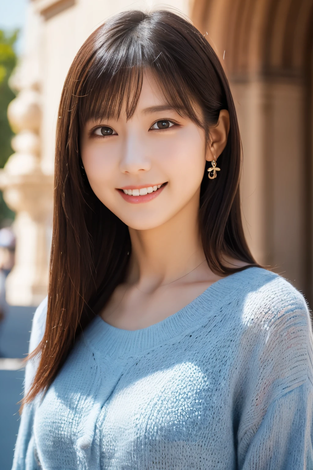 One Girl, (Casual summer clothes:1.2), (Beautiful Japanese idol portrait photos), (Commemorative photo taken in front of the Arc de Triomphe:1.3),
(RAW Photos, Highest quality), (Realistic, photo-Realistic:1.4), masterpiece, 8K Portrait,
Very delicate and beautiful, Very detailed, 2k wallpaper, wonderful, In detail, Very detailed CG unity 8k wallpaper, 
Very detailed, High resolution, 
Soft Light, Beautiful detailed girl, Very detailed eyes and face, Beautiful and sophisticated nose, Beautiful attention to detail,
Cinema Lighting, Perfect Anatomy, 
Slender body, Small breasts, Medium Hair, Bokeh, Dynamic Angle, A light smile,