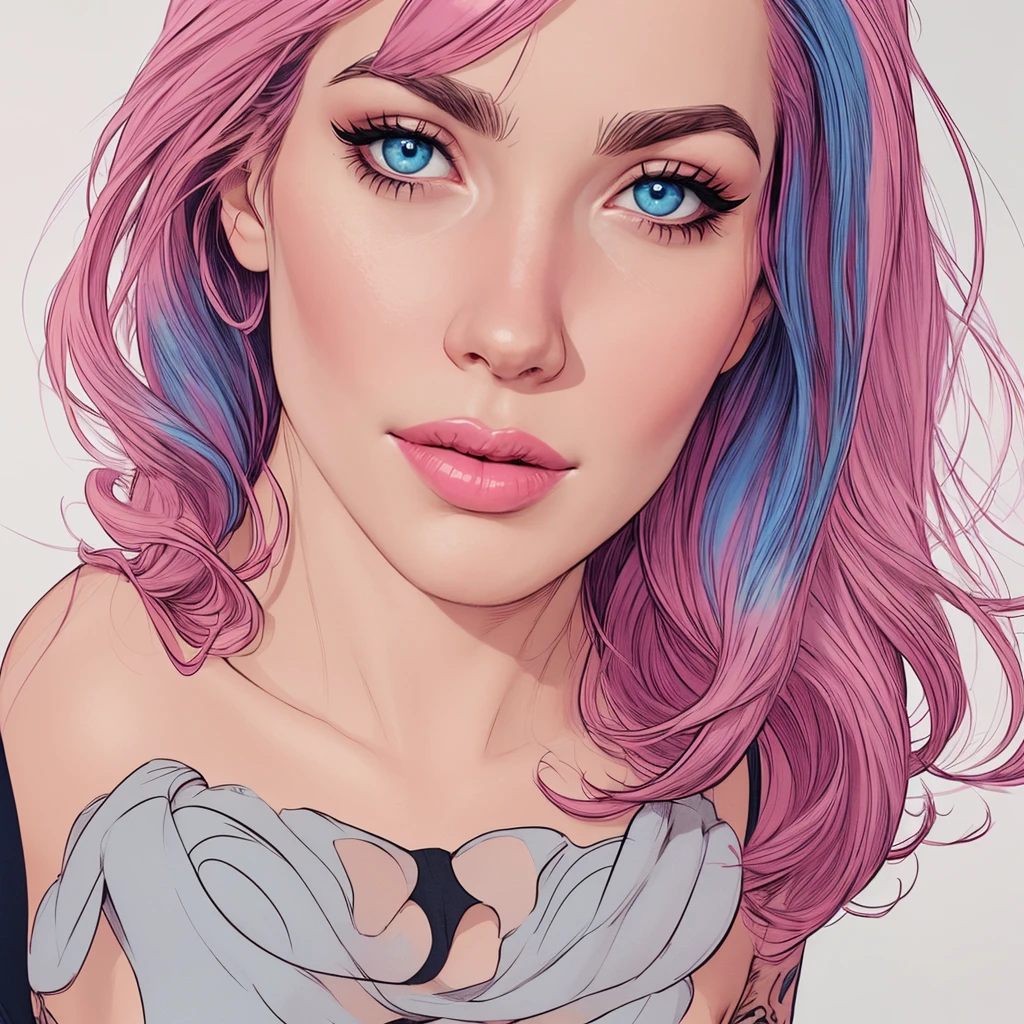 beautiful medium pink, blue colored eyes, pale skin, demon, claws, bangss, gothic art, full body shot shot, elegant pose, ssmile, Romanticism, work of art, anatomically correcte, high qualiy, super detaill, best qualityer, 4K, 8k, Perfect Woman, the most beautiful woman, her face has to be symmetrical and beautiful, baby pink hair, best qualityer final, beautfull woman, speech bubble, Galaxy,60s,70s,80s,colorfully,cosmo,space, detailed pink hair, delicate and well-detailed face,