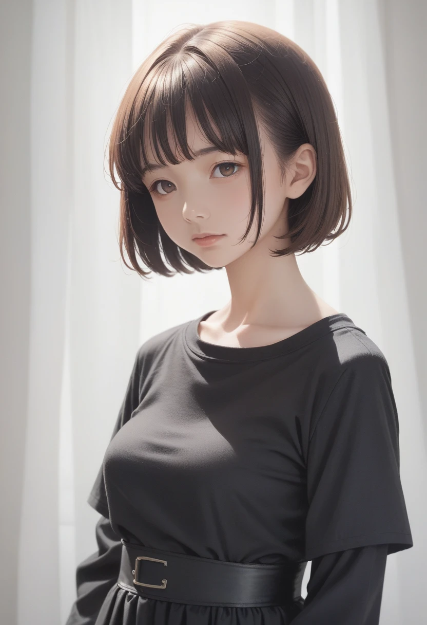 anime girl with short hair and brown eyes in a black dress, semirealistic anime style, anime style portrait, face anime portrait, painted in anime painter studio, in an anime style, portrait of an anime girl, sayori, made with anime painter studio, portrait of anime woman, detailed anime soft face, perfect anime face, in anime style, anime realism style,

perky breasts,