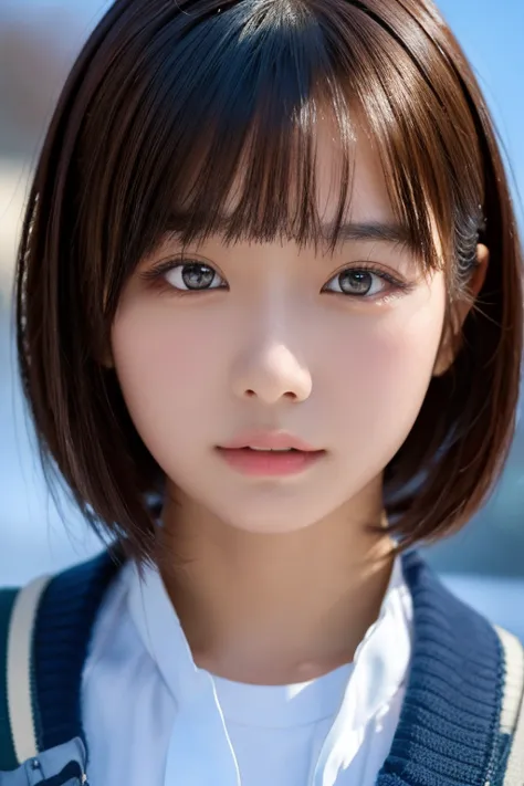 ((masterpiece, highest quality, high resolution)), 1 japanese girl, (realistic: 1.4), close your eyes、great face, 15 years old, ...