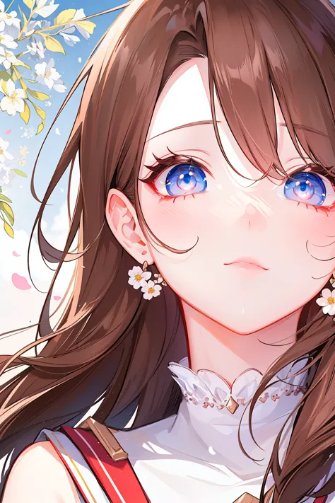 1 cool and sexy queen，1 sweet girl，brown long hair，(girly style), floral background, romantic manga, comic landscape, (instinct ...