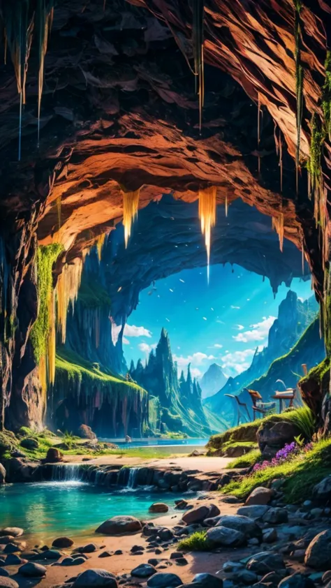 giant cave，beautiful and colorful，masterpiece，best quality，8k