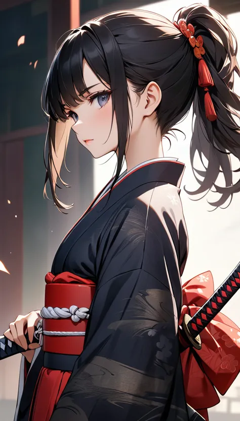 (((best quality, 8k, masterpiece: 1.3)), (detailed), perfect face, high resolution, textured skin, anime style, girl samurai, 15...