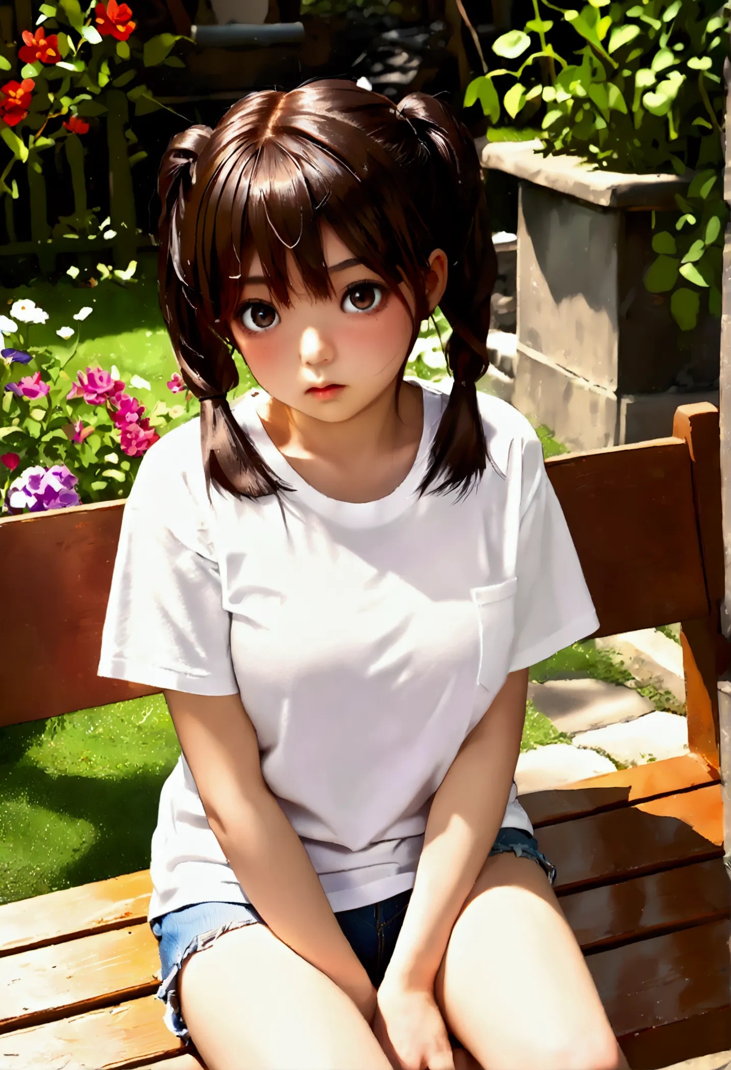 (nsfw:1.5)((droopy eyes)),(((twin tails))),dark brown hair,big eyes_black,baby face,round face,8k wallpaper, (shape:0.8), (beaut...