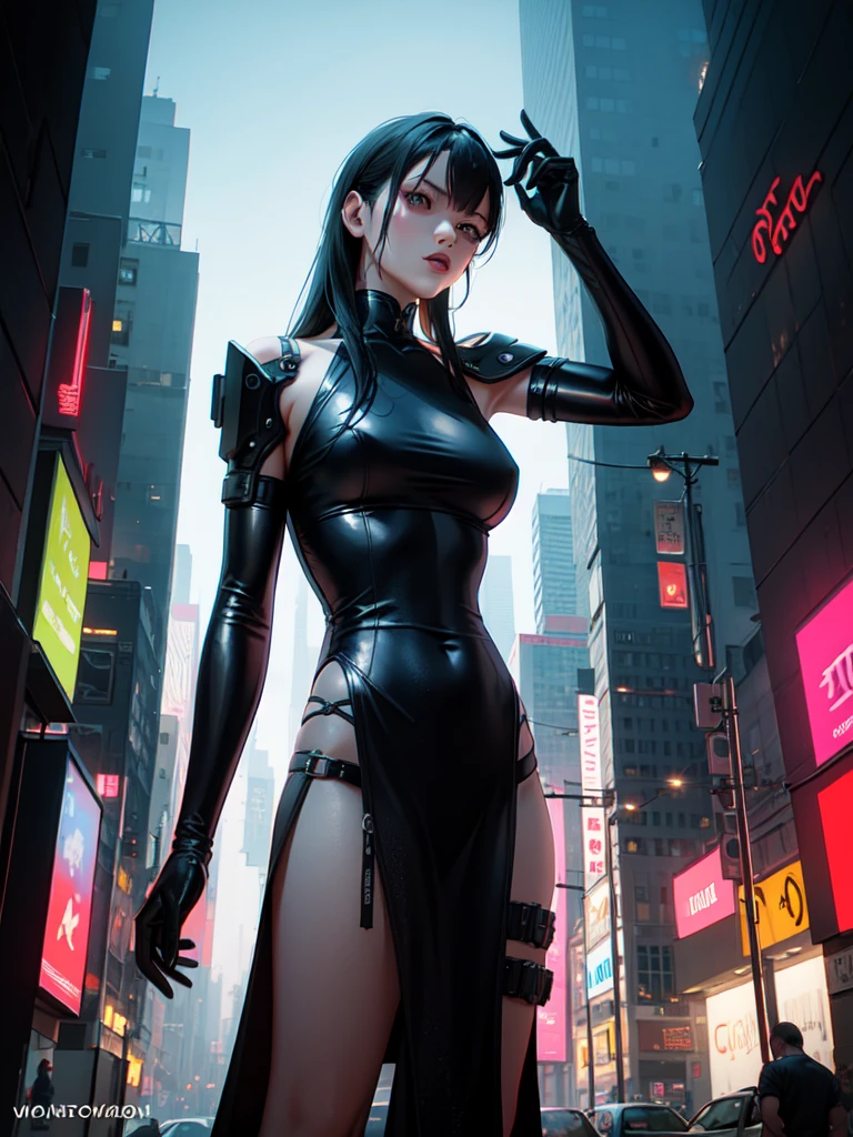 cyberpunk, dark angle,thai dress,realistic