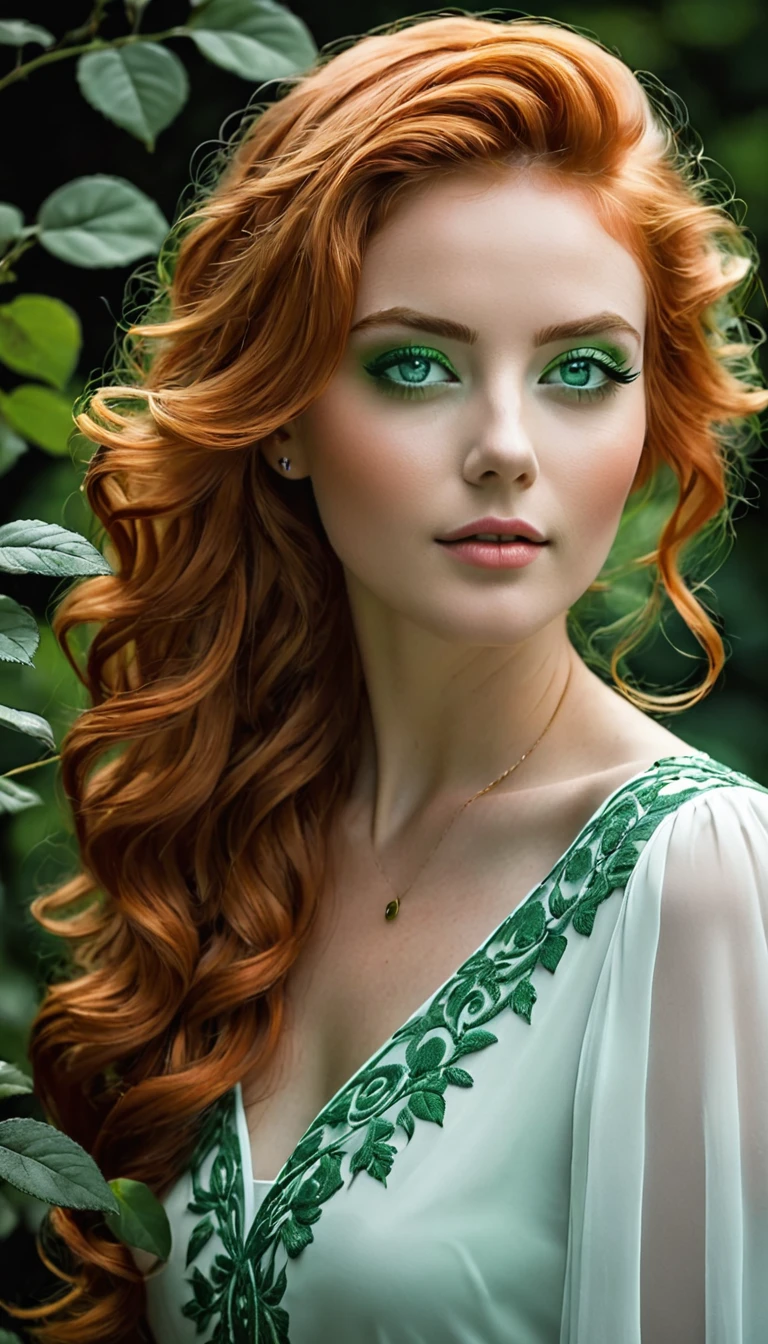 Photo noir et blanc et vert intense, une femme rousse heureuse et rayonnante de bonheur aux yeux verts sublimes, (longs cheveux aux reflets roux électriques très détaillés), une grande paire de fines lunettes en titane , une peau impeccable, tir à moitié du corps, tenant une rose darkblue, intensité du regard captivant, style de photographie fantaisiste, capturé avec un appareil photo, Cinématique, Éclairage dramatique, Extrêmement clair, masterpiece surréaliste à couper le souffle.
