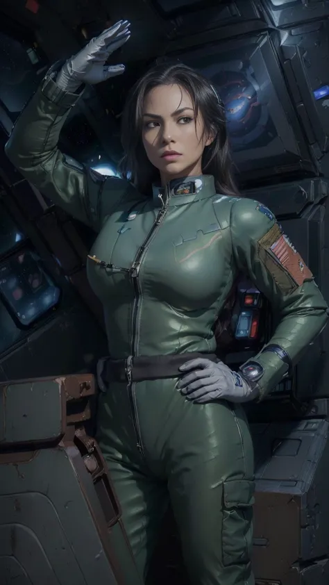 (((masterpiece,highest quality,in 8k,very detailed,high resolution,anime style,absolutely))),a female pilot of the earth federat...