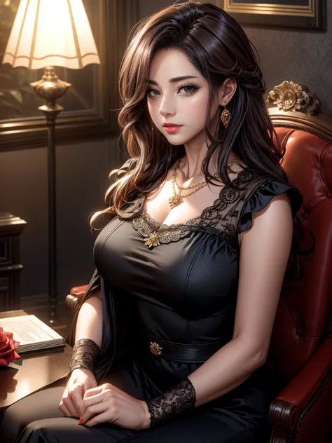 (very detailed cg ユニット 8k 壁紙, masterpiece, highest quality, very detailed), (best lighting, best shadow), 45 year old spanish wo...