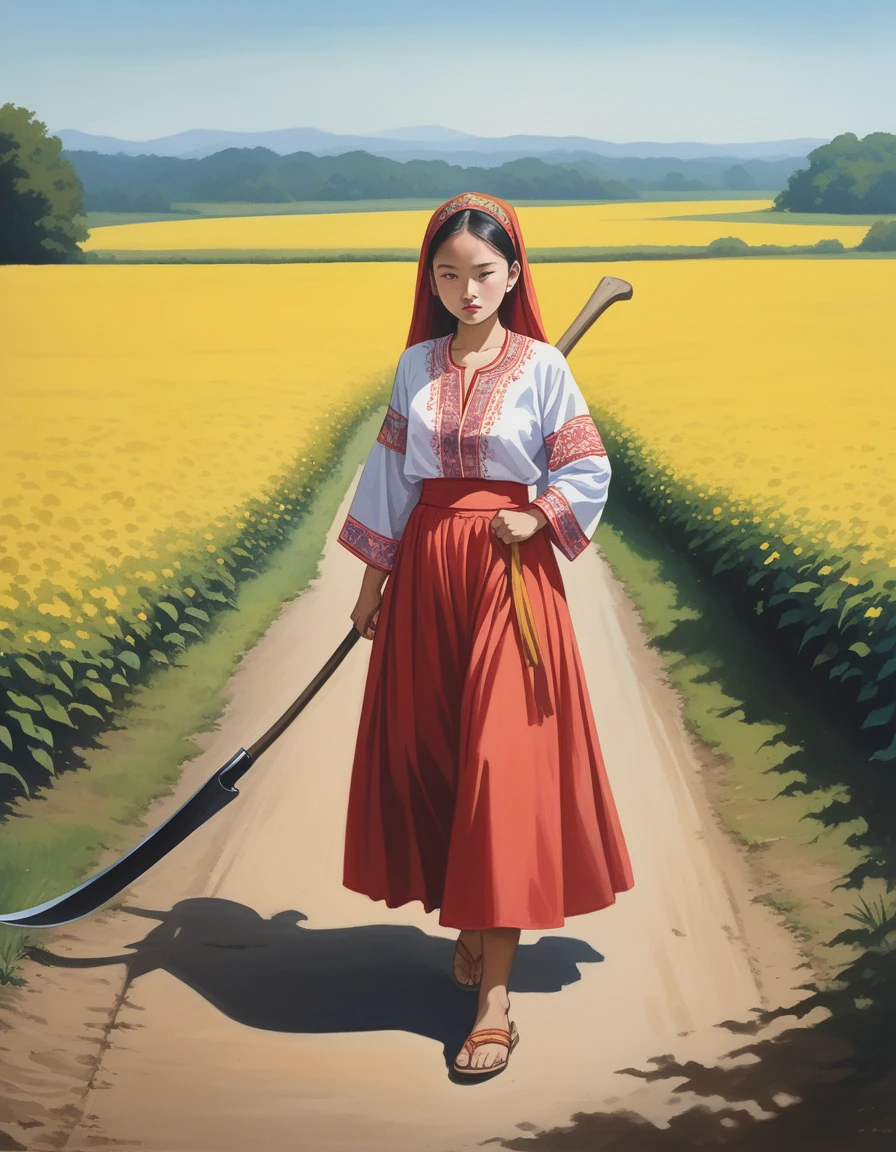 em anime DBZ Jinx Arcane lol com muitas borboletas clad in traditional Slavic attire, wielding a scythe as she mows through a vibrant black e borboletas field under the high summer sun, captured in a cinematic anime scene, shadows cast directly beneath her, e muitas borboletas sun-filled, colorful realism, modularity, photo realistic, ultra high quality details, great attention to the body and face, UHD, 8K , Watercolor, trending on artstation, sharp focus, studio photo