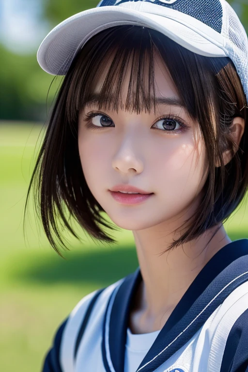 ((masterpiece, Highest quality, High resolution)), 1 Japanese girl, (Realistic: 1.4), Great face, 15 years old, Glossy lips、short hair, (Beautiful Hair:1.5),Sailor suit、See through、White baseball cap、School classroom, Side angle, Highly detailed CG composite 8K wallpaper, High resolutionのRAWカラー写真, Professional photography, Light, BackLight, dream-like, impressive, Written boundary depth, (Face close-up:1.5)