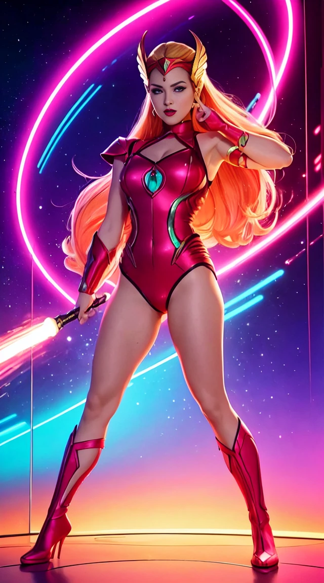 ((Full body portrait, Everlasting, Down to earth))  she-ra, Tim Warrior, Intricate facial details, Poster Style, icon, Full of energy colors, Vector Style, The Art of Mathematics, 4K, Intricate details, charming, Professional production, Beautiful vector illustration, 12k resolution, 3d, Full body details for all characters, Very detailed, Full of energy, Ultra-high quality, Surrealism, Photorealism, Octane Rendering] , Sweat, , gender, afterglow, , , Red lips, , , , , gender感姿势, Dynamic poses, , Strabismus, Roll your eyes, , , , , , , , , Saliva traces, Full flush, Radiant Skin, , , gender, , , arching back, , Torogao, , rest, pink neon lights, Dramatic Lighting, Psychedelic, Transparent liquid, Nystagmus crisis, night, Starlight, , , Wonderful lighting, Very long hair