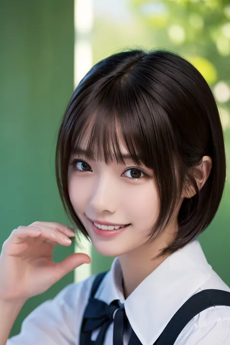 ((masterpiece, highest quality, high resolution)), 1 japanese girl, (realistic: 1.4), great face, smile、realistically recreated ...