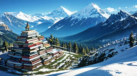 mountain of books