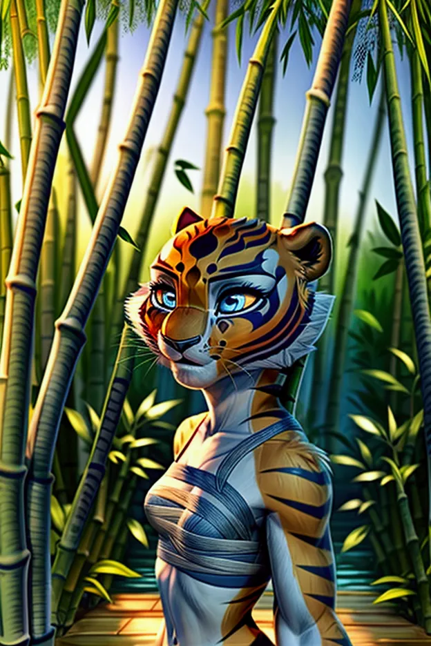 3d furry masterpiece:1.5. mastertigress:1.2. (upper body view, concentrated on head):1.5. (extremely detailed, sharp body imige)...