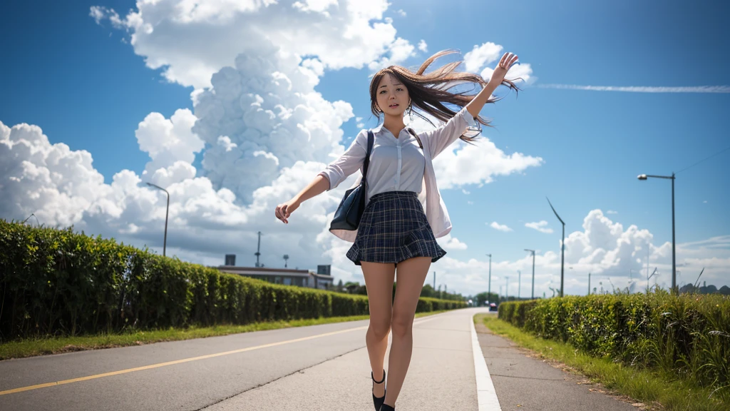 WIND BLOWING GIRL&#39;S SKIRT - BLACK PANTIES