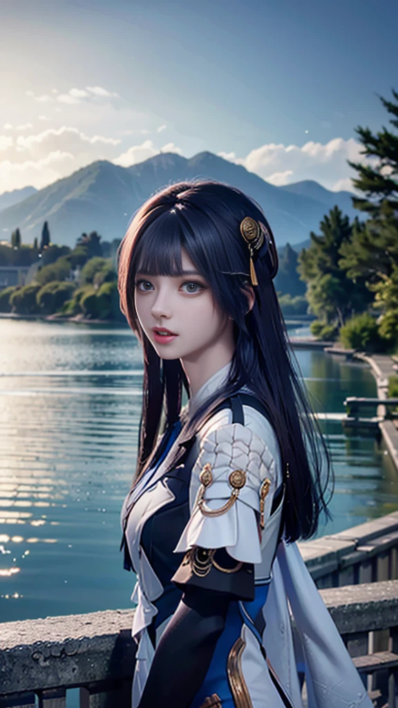 masterpiece, 最high quality, high quality, Highly detailed CG Unity 8k wallpaper, landscape, outdoor, Invalid, cloud, Supermodel,beautiful girl,Lovely,perfectly shaped,group,idol group, Mountain, landscape, water, wood, blue Invalid, waterfall, cliff, nature, lake, river , cloudy skies, Award-winning photography, Bokeh, Depth of writing boundaries, HDR, bloom, Chromatic Aberration, Photorealism, Very detailed, Popular content on artstation, Popular on CGsociety, complicated, High Detail, dramatic, Art on the Road