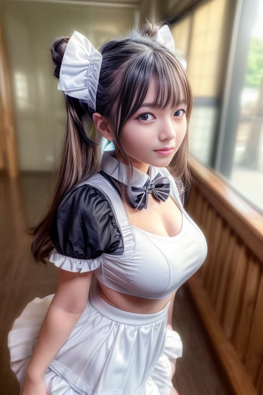 (masterpiece,best quality:1.4),(8k,raw photo,photo realistic:1.2),UHD, ,(shiny skin:1.4),detailed skin,detailed face,detailed eyes,(beautiful sparkling eyes:1.2),Symmetrical eyes,Detailed ear,1girl,natural make-up,(((Japanese idol))),((beautiful Japanese)),(face of the Golden Ratio),Super detailed Background,Beautiful shiny hair,Twintails)),,(((cute teen maid))),(Average teen breasts),,upper body,(Detailed Lolita Maid Outfits,Teenagers),,,Professional Lighting,,(Very detailed ,cute uniforms design,online shopping,LUMINE® Market,),,cute Instagram Style Maid,,,(Detailed Akihabara Maid Cafes,Great location),sakuragun,