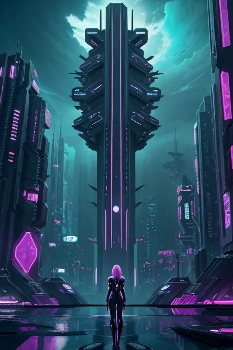 futuristic city, cyberpunk, violence, decadence, futuristic society, ocean