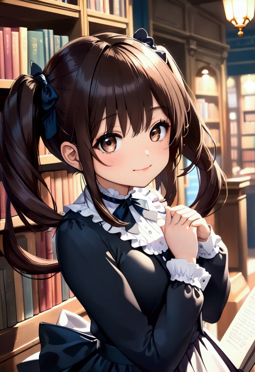 (nsfw:1.5)((垂れeye)),(((twin tails))),dark brown hair,pupil_black,pupil_big,eye_small,baby face,round face,8k wallpaper, (shape:0...