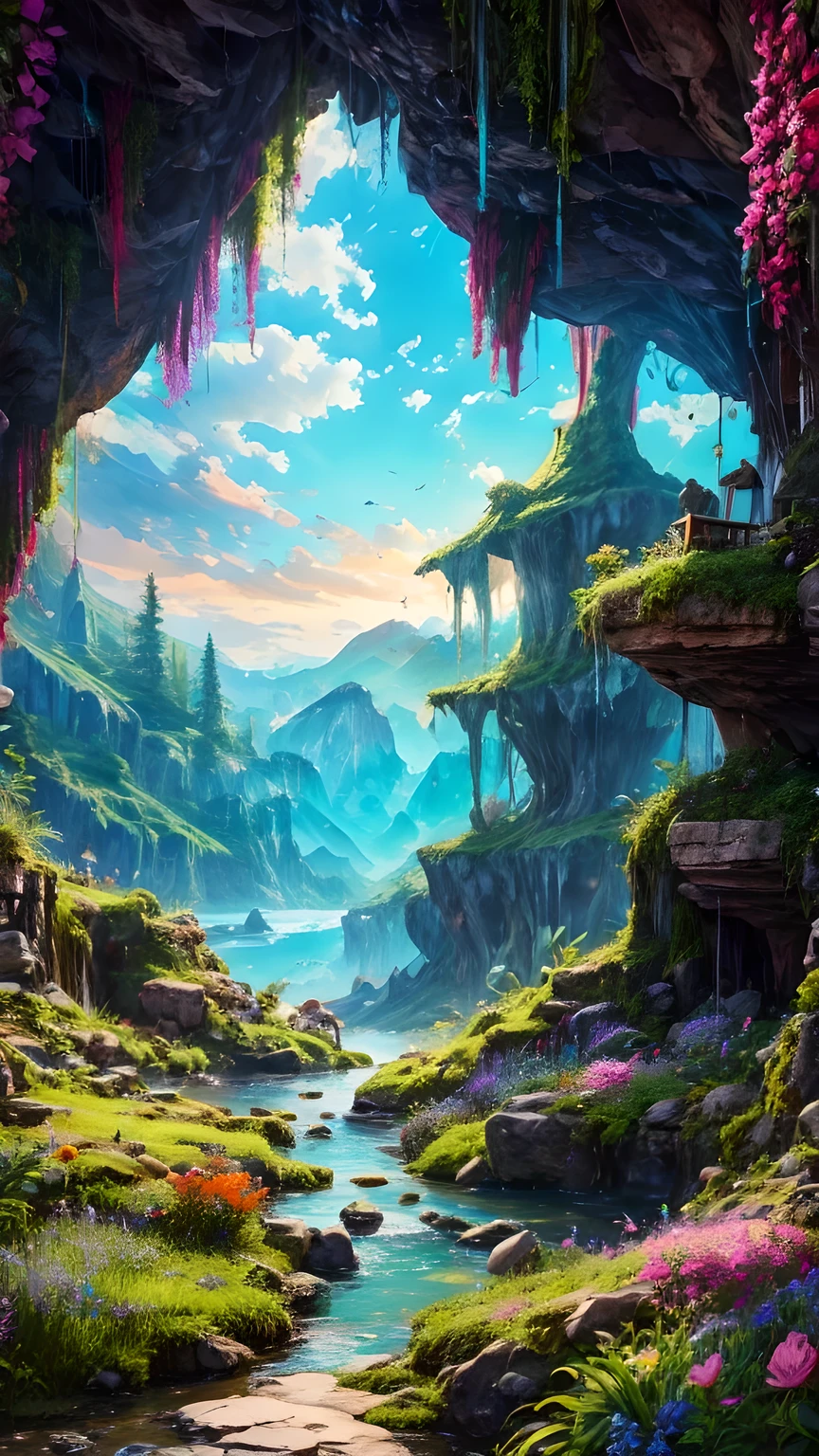 Giant cave，Beautiful and colorful，masterpiece，best quality，8k