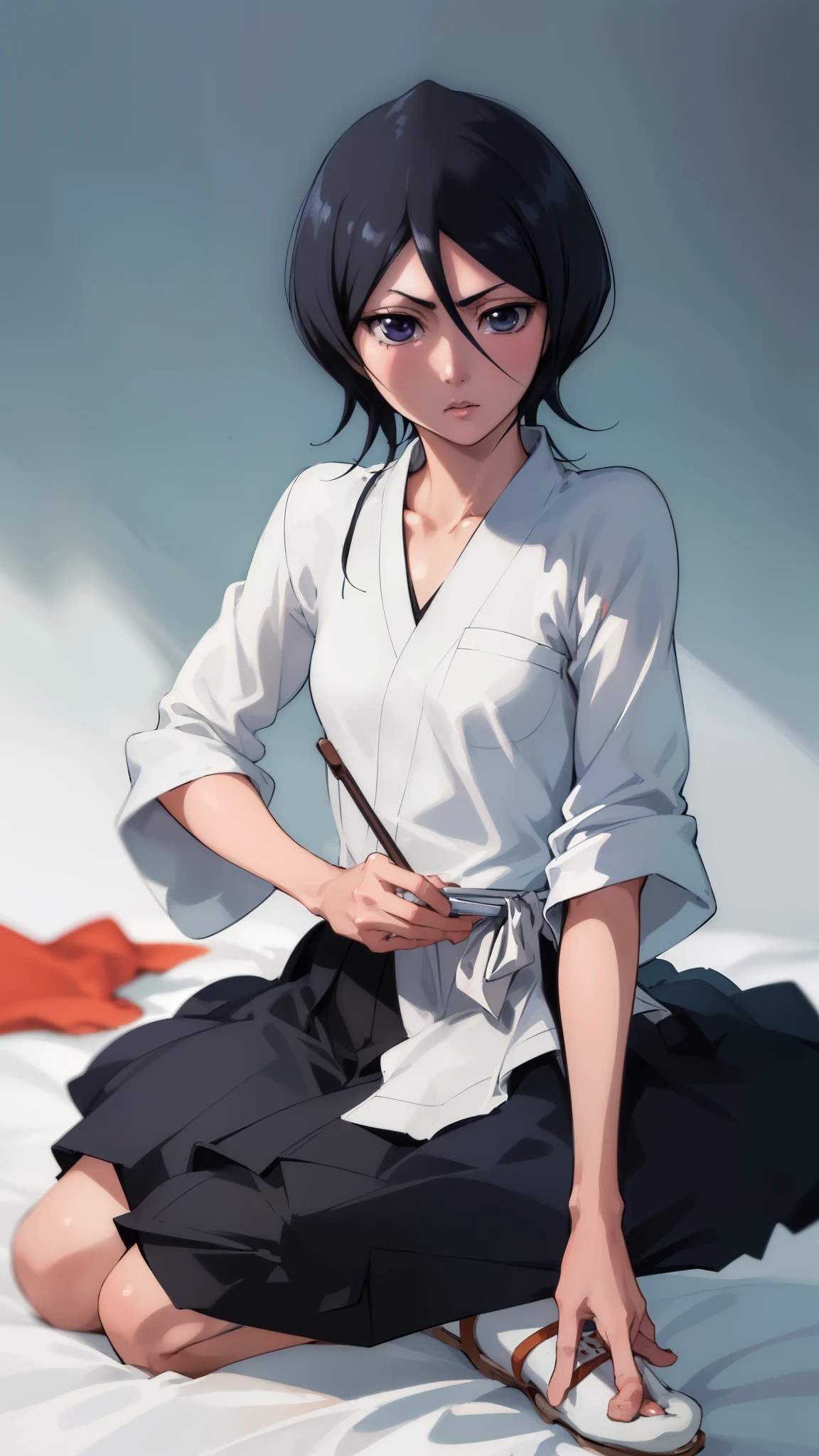 (obra de arte:1.3),(altamente detalhado:1.3),(Alta resolução:1.1),melhor qualidader,Ultra-detalhe, Rukia Kuchiki