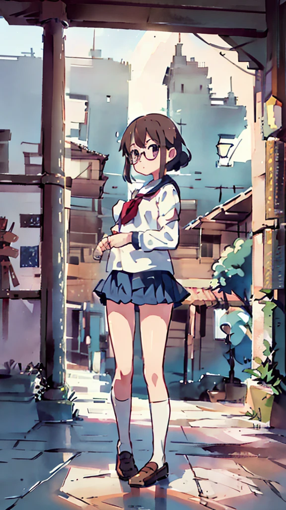 metropolis、water、Midnight、Moon、Blue light、sky、sea、Nsfw、masterpiece, high quality, 4K, HDR,, Stable Diffusion prompt:  schoolgirl with short、brown hair and red-framed glasses, wearing a white blouse and navy skirt, white panties visible, navy socks and brown loafers, in a state of arousal and trembling with sexual climax,simple illustration style, In a nichijou (everyday life) Setting Image generation AI model used: Stable Diffusion (eleet- model)

id: i2