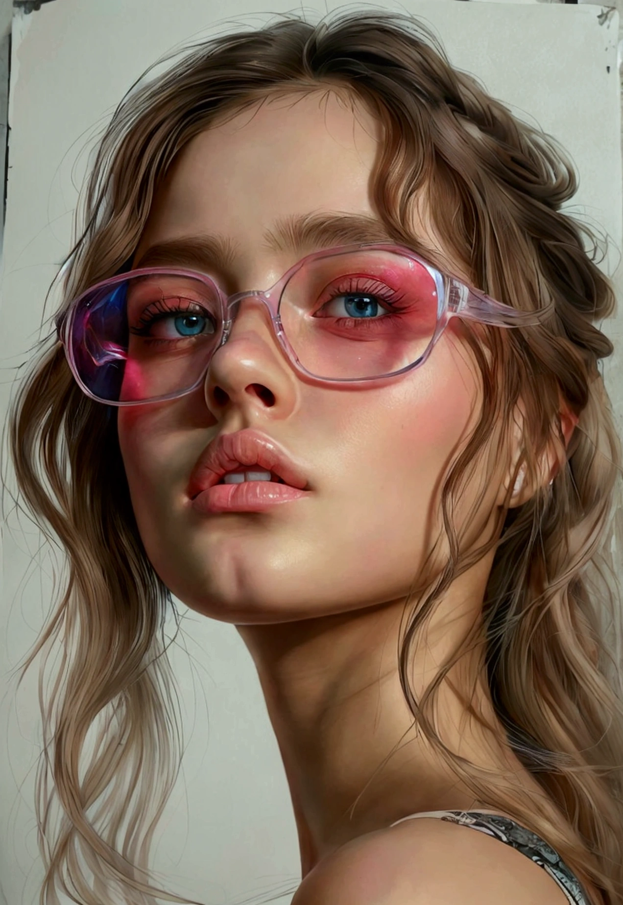 hyperrealistic art {1 girl influencer ig} . extremely high-resolution details, photographic, realism pushed to extreme, fine texture, incredibly lifelike, Experimental, in the style of Christopher Nolan, Dramatic, Fresh, --c 51