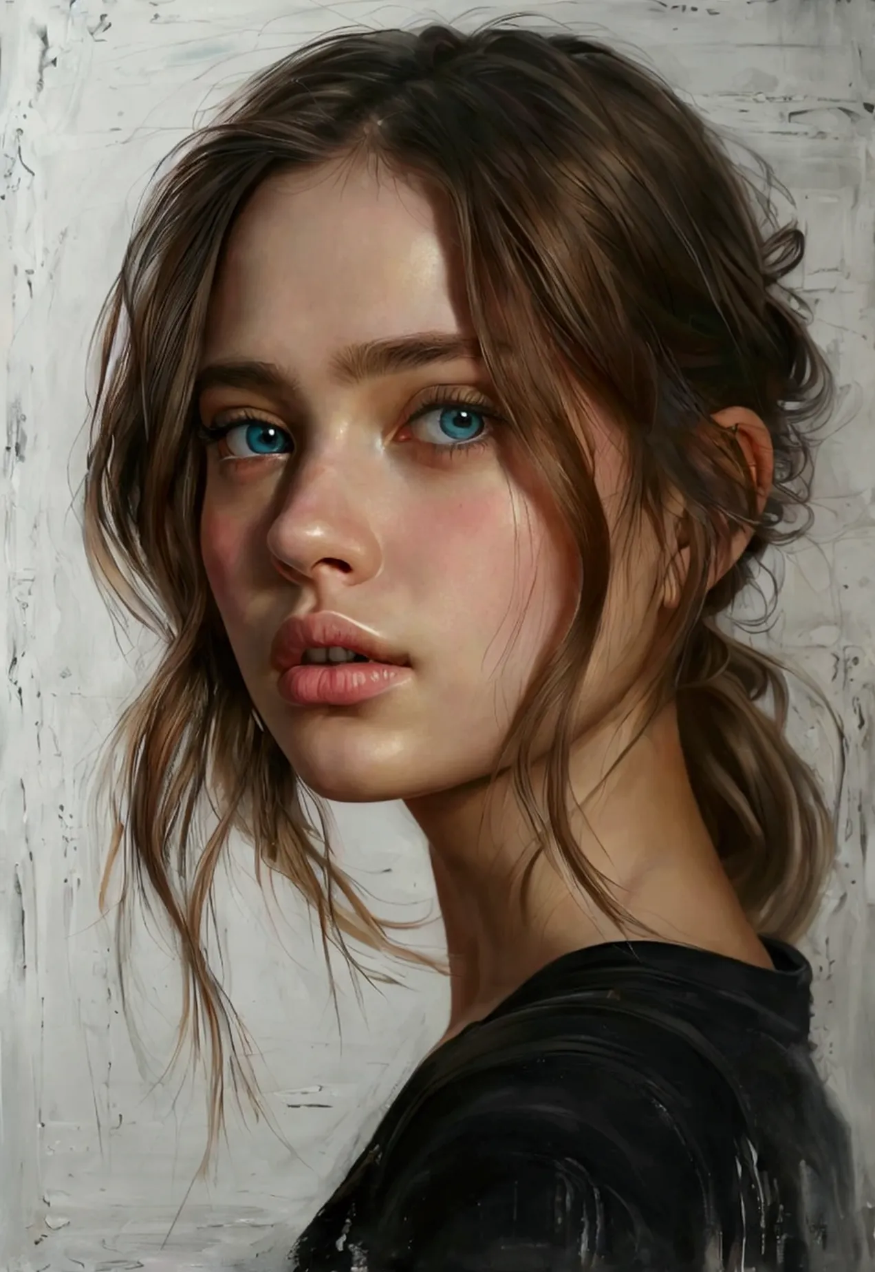 hyperrealistic art {1 girl influencer ig} . extremely high-resolution details, photographic, realism pushed to extreme, fine tex...