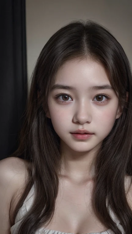 (8k,High resolution、masterpiece、High resolution、detailed、Highest quality、Surreal、RAW Photos)、student、One Woman、Baby Face、Young、Cute face、Beautiful Skin、Long Hair、15 years old、、Brown eyes、Black Hair、Dress cleanly