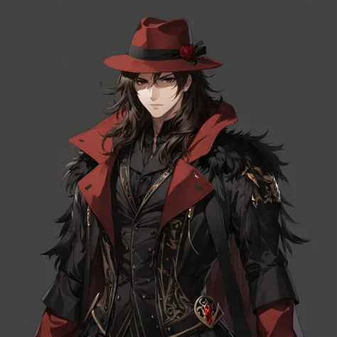 masterpiece, best quality, good quality, highly detailed, shadowverse style, male, adult, brown eyes, brown hair, modern aesthet...