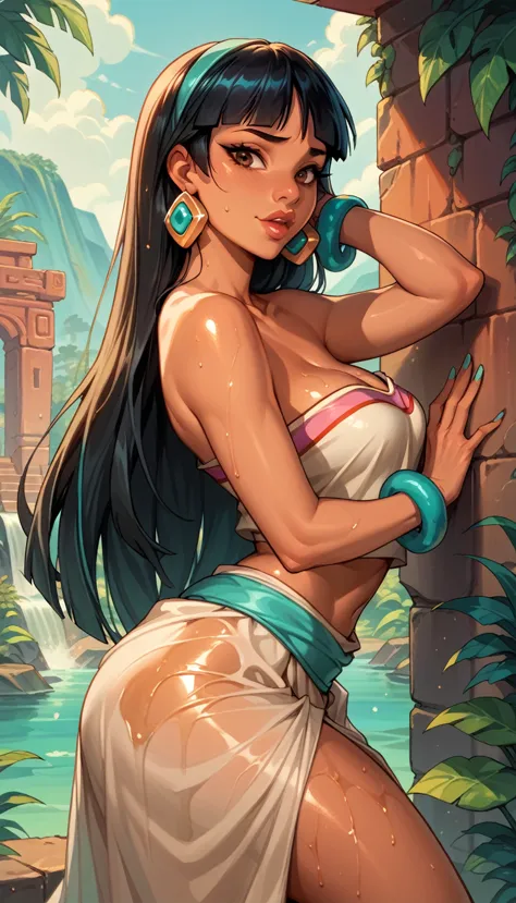 chel from road to el dorado and princess jasmine, oiled skin,