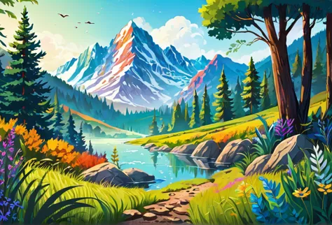 bible story, landscape background, wilderness 
 (masterpiece best quality:1.2) delicate illustration ultra-detailed, illustratio...