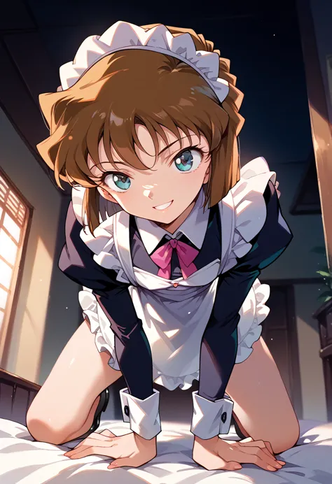 masterpiece,high resolution,highest quality,8k(detective conan,haibara ai) (7-year-old girl,,flat chest,short,brown hair,short h...