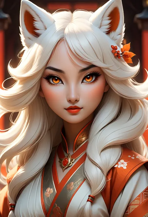 anthropomorphic feminine kitsune enchantress. official art – an award-winning digital masterpiece in 4k ultra hd, extreme detail...