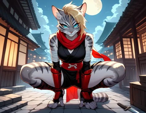 score_9,score_8_up,score_7_up, score_6_up, score_5_up, source_anime, kemono style, kat, female anthro furry feline, silver fur, ...