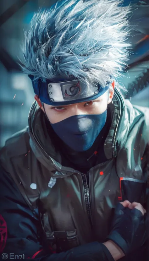 close-up of a person wearing a mask and face mask., kakashi hatake, kakashi, anime badass 8k, anime style 4 k, anime wallpaper 4...