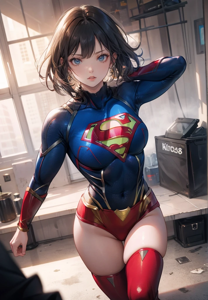 One Girl, Beautiful Hawaiian Woman,((Supergirl Suit)), Superman logo, Full Shot, Standing pose, Looking at the audience,No background，detailedな背景,Photorealistic、picture、masterpiece、Realistic、realism、Photorealism、High Contrast、Photorealisticアートステーショントレンドのデジタルアート8k HDHigh resolutionとdetailedなリアル, detailed, Skin Texture, 超detailedな, リアルなSkin Texture, Armature, Highest quality, 超High resolution, (Photorealistic:1.4),, High resolution, detailed, Raw photo, sharp, Nikon D850 film stock photo by Lee Jefferies 4 Kodak Portra 400 camera F1.6 Lenses、Rich colors、Ultra-realistic and realistic texture、Dramatic lighting、Unreal Engine、Art Station Trends、Cinestill 800