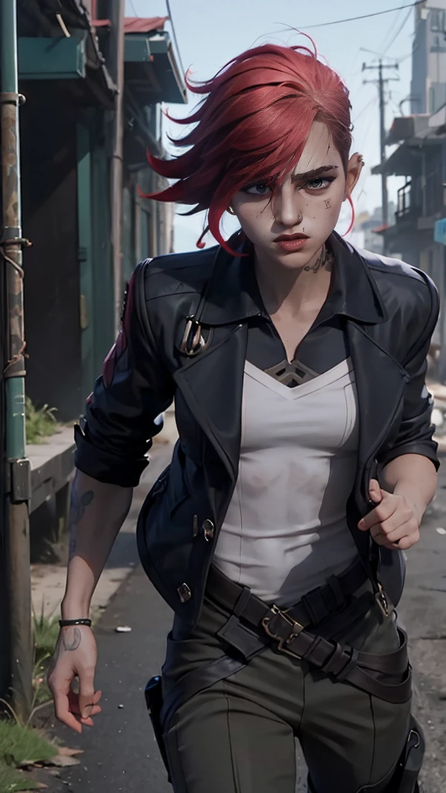 We de arcane,, uma mulher com Red hair, cyberpunk женщина аниме женщина, trousers, Красивая злая богиня cyberpunkа, Art style Cyberpunk, cyberpunk аниме цифровое искусство, cyberpunk аниме арт, Secret, We Retrato, cyberpunk аниме арт, искусство на тему cyberpunkа, cyberpunk, dark fantasy, estilo Secret, 1 girl, Red hair e curto , short hair, garota de Red hair, short hair, burning place, White shirt, dark red leather jacket, laterally, girl on an abandoned street, Red hair, short hair, green eyes, pink lips, standing, Ultra detailed, crude work, super detailed. We de arcane. Garota de Red hair, girl in brown pants, White shirt, dark red leather jacket, We de arcane em um burning place, A SPARK, spheres of light, movie poster, We de arcane, Secret\(League of Legends) We, We de arcane em uma cidade abandonada, Everything is on fire, fire everywhere