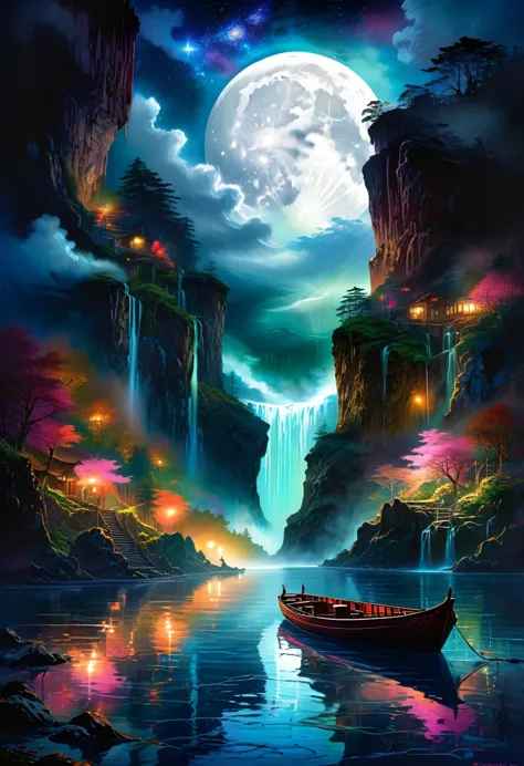 midjourney, mj, midjourney style, poster, manga, anime, 
under the eerie glow of a full moon, a dark and ominous landscape unfol...