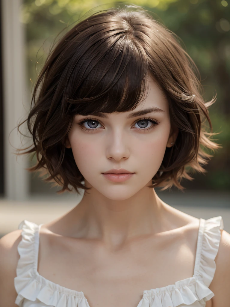 (best quality), 1girl, female, pale skin, dark hair, short hair, ruffled hair, swept bangs, brown eyes, perfect eyes, androgynous, masterpiece, anatomically correct, highres
