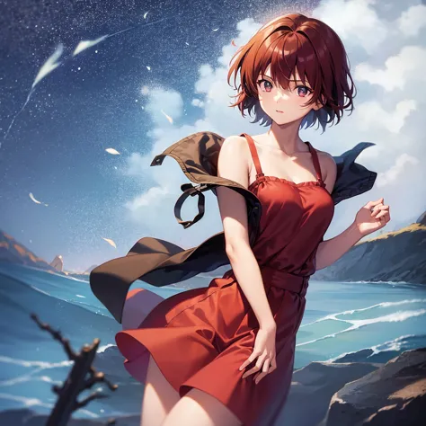 young girl,  mana kirishima 
,short hair, evangelion. no nsfw.