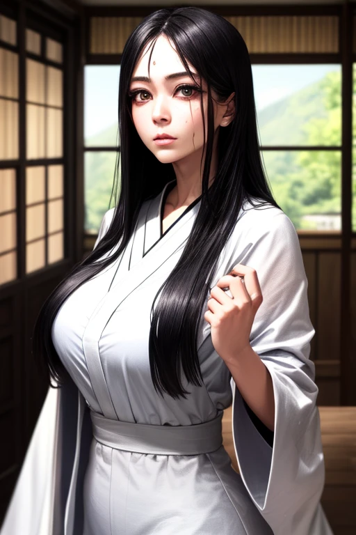 masterpiece, Highest quality,  Unreal Engine,  Super Resolution,  Very detailed, Complex, colorful, Clear images, Sharp focus, Digital Blending, 

Beautiful woman, Mountain village_Sadako, ((Wet white robe)), ((Pale skin)), (Ghost Woman), Black Hair, Perfect Eyes, Perfect Face, Ultra detailed hair, Ultra detailed face, Very detailed lips,Vivid expression, Healthy Body, Beautifully detailed sweat glands, Smooth skin texture, Carefully drawn,
(humidity:1.2), Beautiful Eyes, (Attractive face:1.2), (Beautiful Skin), (Big Breasts), Puffy nipples, Sticky with sweat, In a dynamic pose,

The World of Rings, indoor, Old Japanese house, 